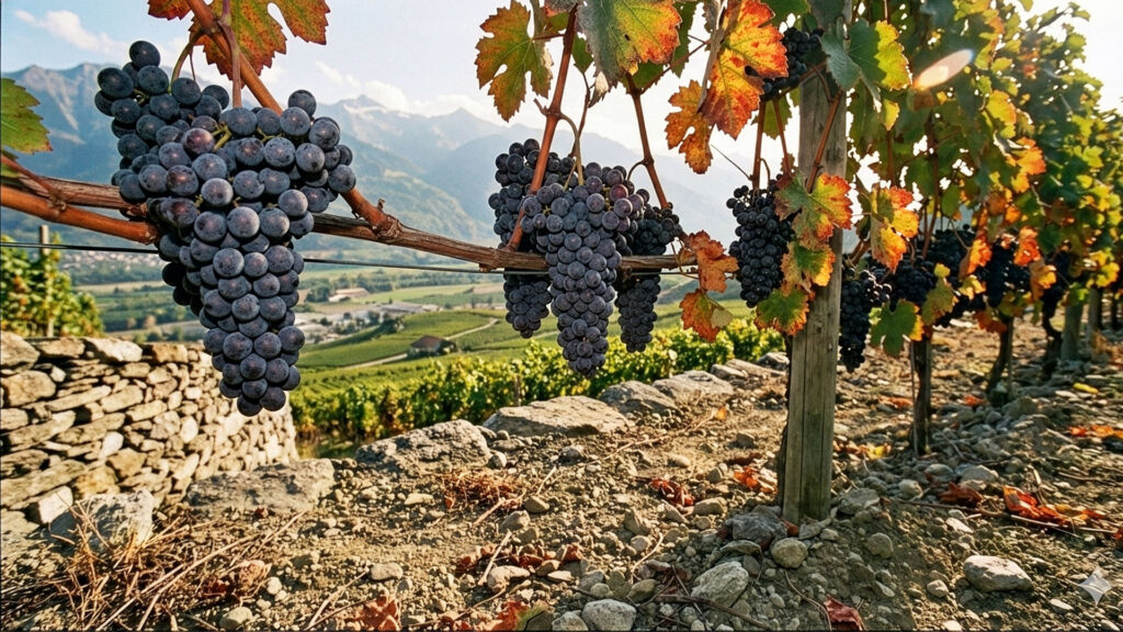 Humagne Rouge Trauben im Wallis – autochthone Rotweinrebsorte mit Charakter