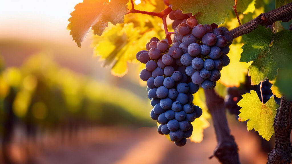 Tempranillo Traubensorte auf einem Weinberg in Portugal