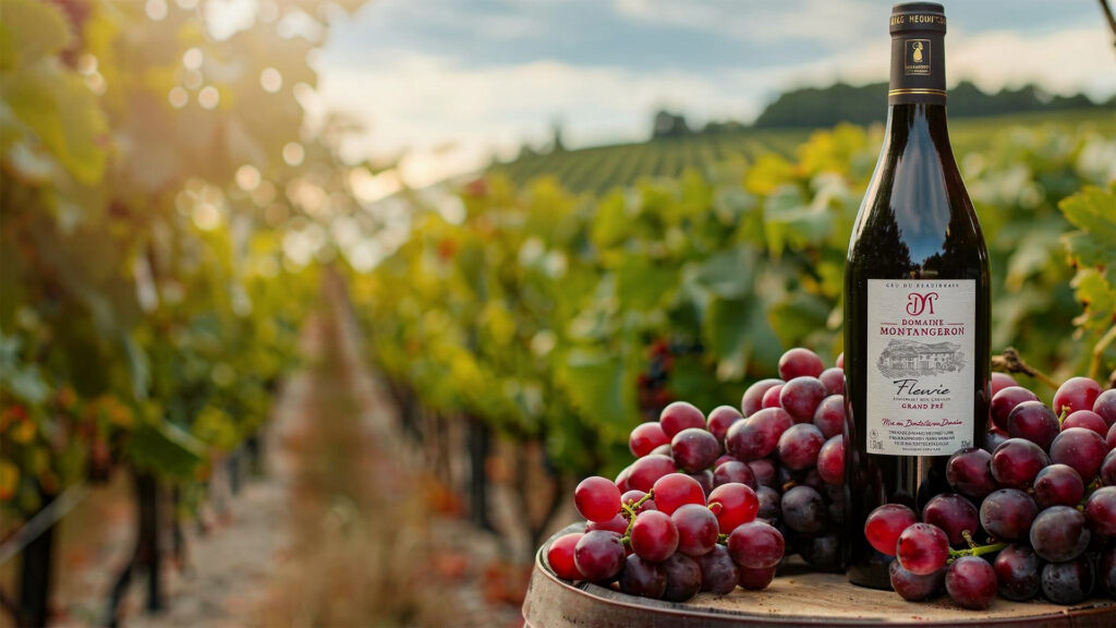 domaine-montangeron-beaujolais-fleurie-weinflasche-weinberge