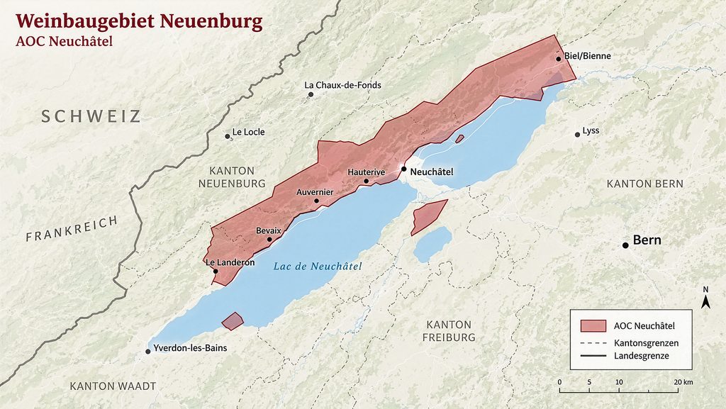 Weinbauregion-Neuchâtel-Drei-Seen-Land-Weinbau-Karte-Übersicht
