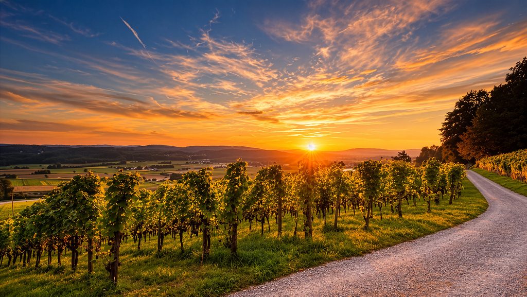Weinbauregion-Thurgau-Region-Weinbaugebiete-Terroir-Rebberge-Sonnenuntergang