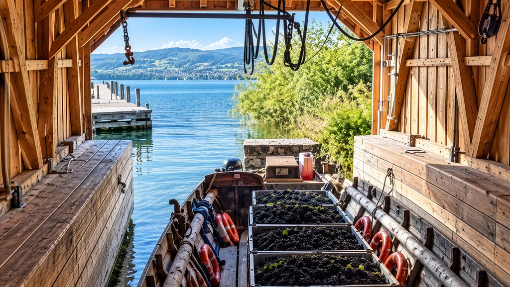 Weinbauregion-Zürichsee-Weinberge-See-Region-Weinlese-Schiff