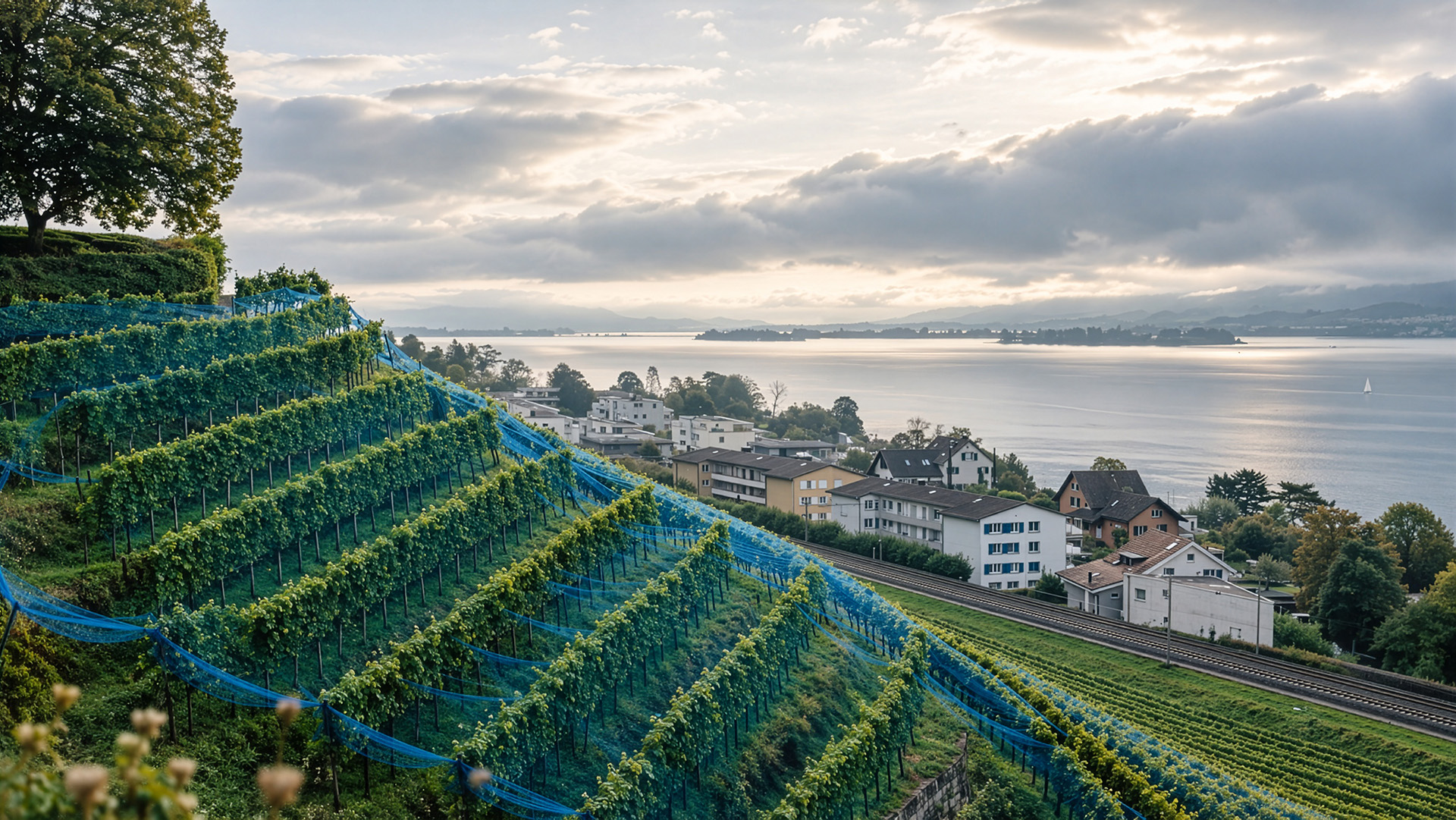 Weinbauregion-Zürichsee-Weinberge-See
